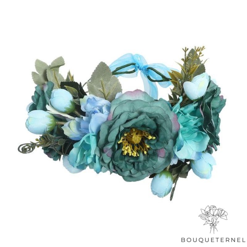 Couronne Bleue de Fleurs Bleue