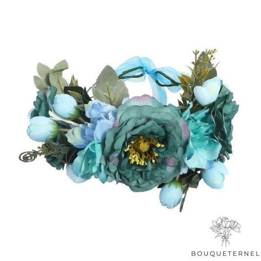 Couronne Bleue de Fleurs Bleue