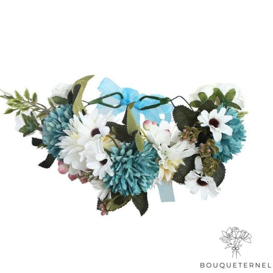 Couronne de Fleurs Bleues Bleue