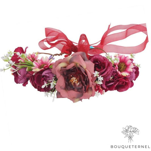 Couronne de Fleurs pour des Cheveux Courts Violette