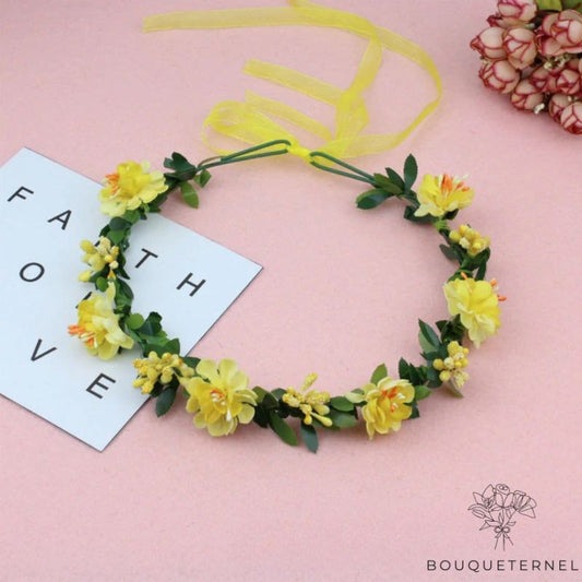 Couronne de Fleurs Jaune Jaune