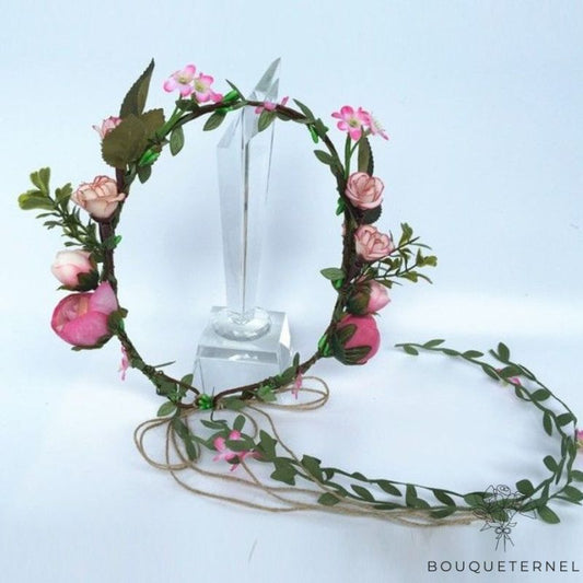 Couronne de Fleurs pour la Mariée Rose