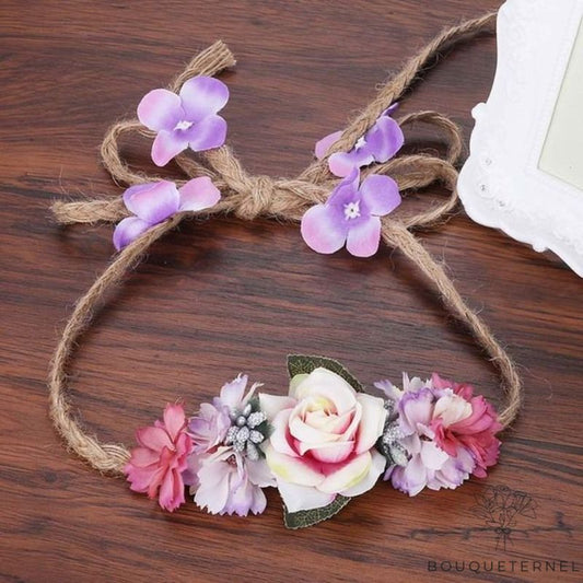 Couronne de Fleurs pour Petite Fille Violette