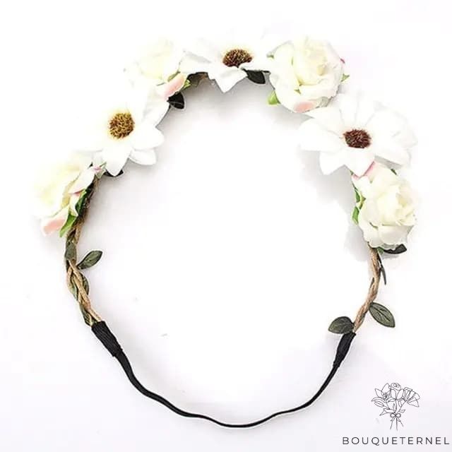 Couronne de Fleurs de Mariée Blanc