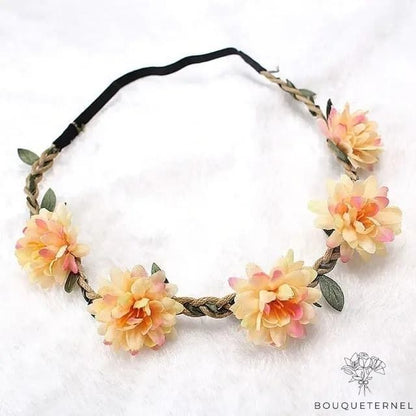 Couronne de Fleurs de Mariée Jaune et Orange