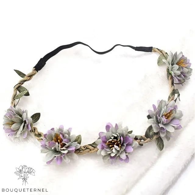 Couronne de Fleurs de Mariée Mauve