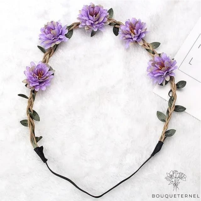 Couronne de Fleurs de Mariée Violet
