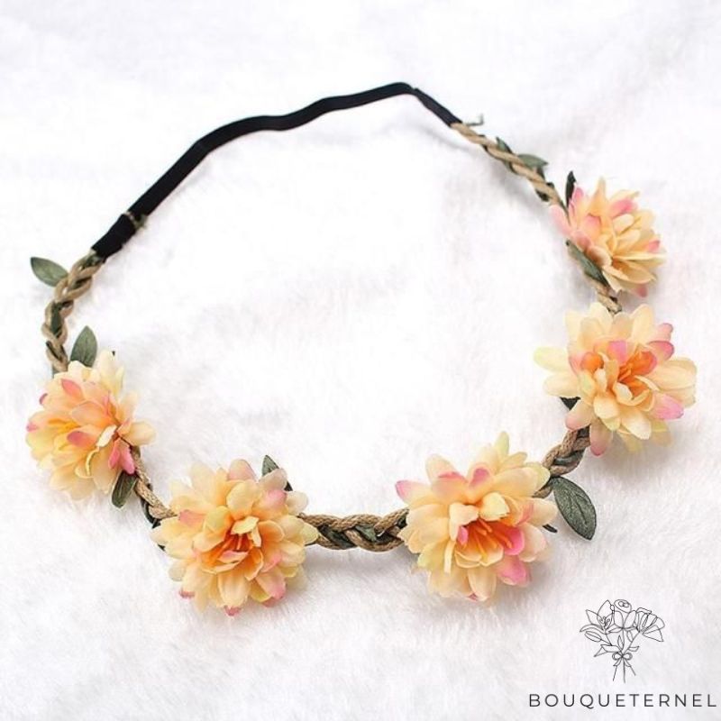 Couronne de Fleur de Cheveux pour Mariage Orange