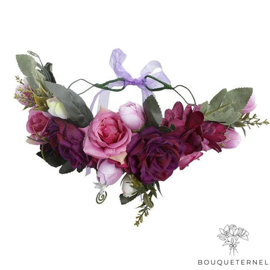 Couronne en Fleurs pour Femme Violette