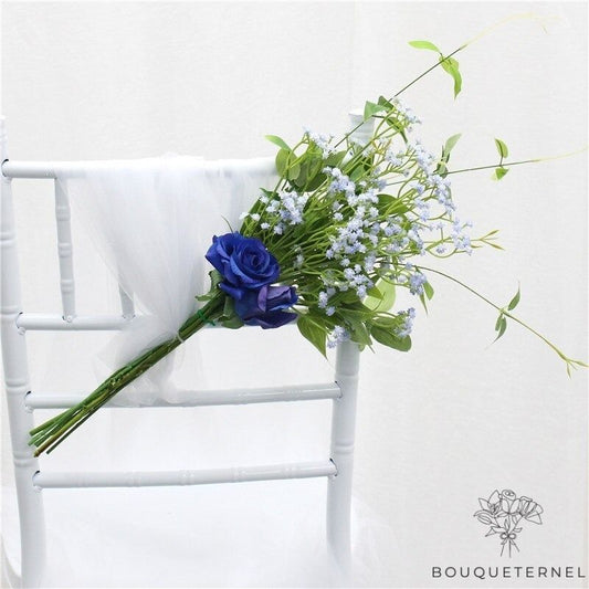Déco pour Chaises de Mariage Champêtre Bleue