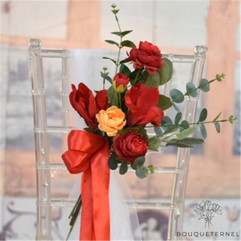Décoration de Chaise pour Mariage Champêtre Oranges