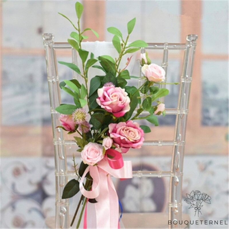 Décoration de Chaise pour Mariage Champêtre Roses