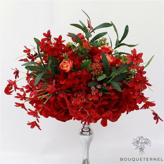 Roses Chavinia Artificielles Rouges
