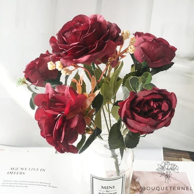 Roses Taquetiana Artificielles Rouges