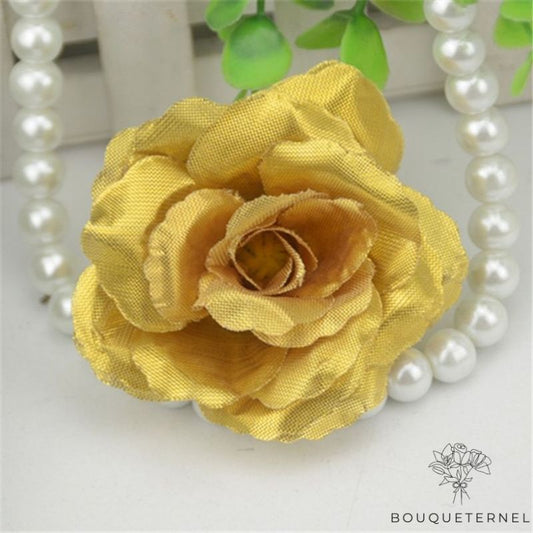 Fausse Rose couleur Or Or | Lot de 10 Roses Artificielles