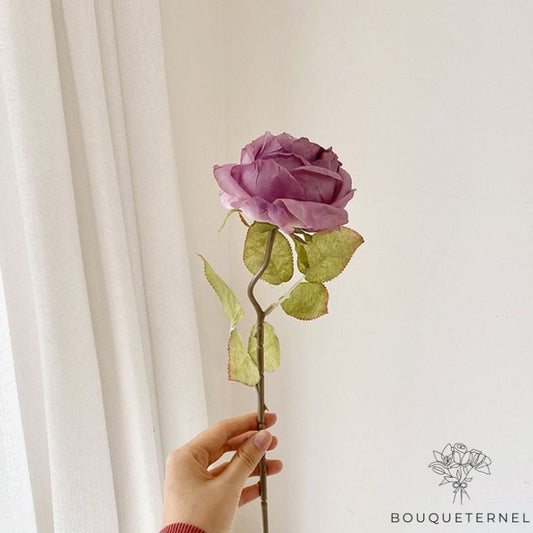 Fausse Rose en Tissu Violette