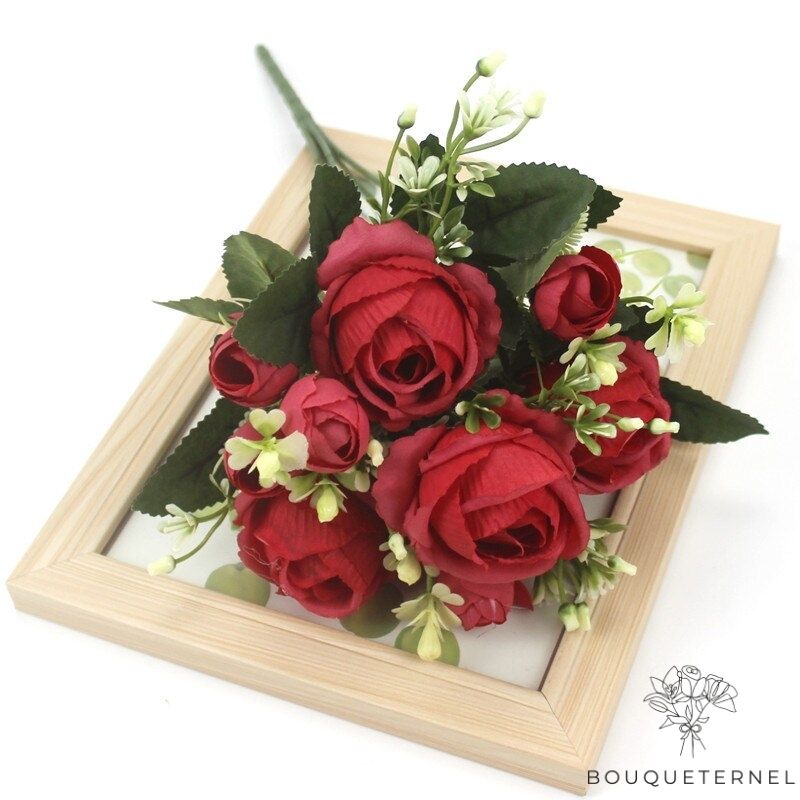Roses Crépinia Artificielles Rouges