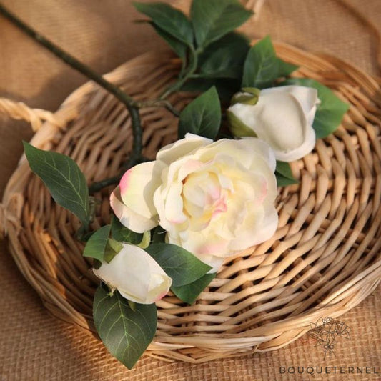 Fleur de Rose Artificielle Blanche Blanche