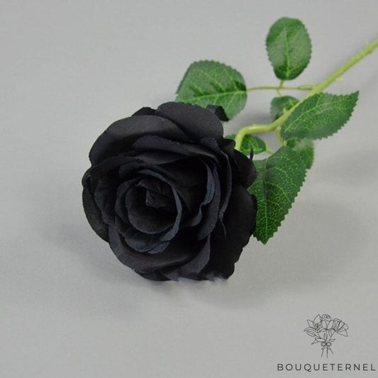Fleur de Rose Artificielle coloris Noir Noire