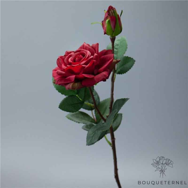 Fleur Artificielle de Rose Rouge Rouge