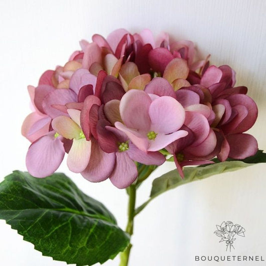 Fleur Hortensia Artificielle Violette