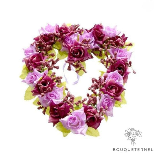 Fleurs Artificielles pour Cimetière en Cœur Violette