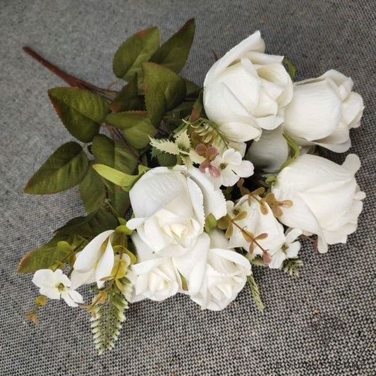 Fleurs Artificielles en Soie pour Cimetière Blanche