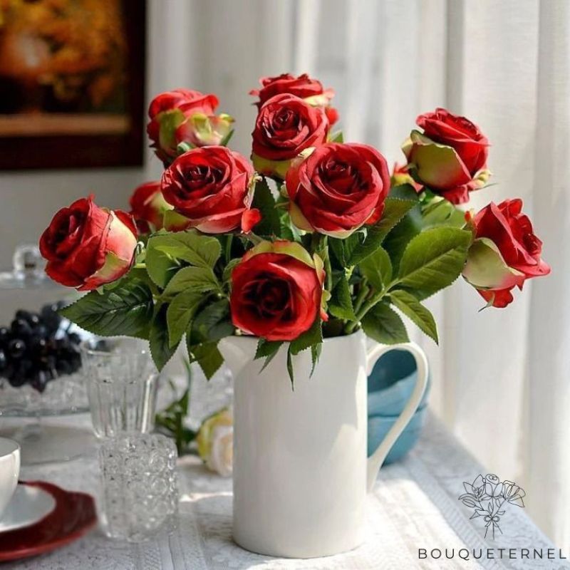 Fleurs Artificielles pour Cimetières Rouge