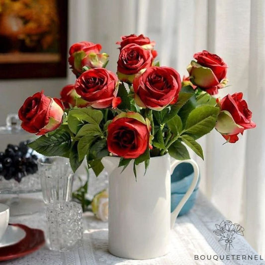 Fleurs Artificielles pour Cimetières Rouge