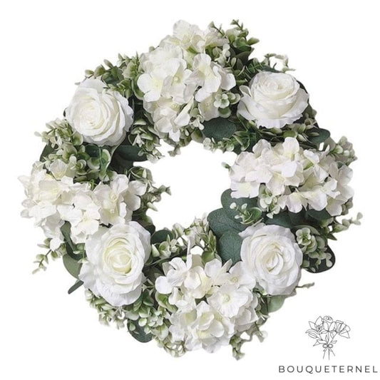 Grande Couronne Mortuaire Blanche