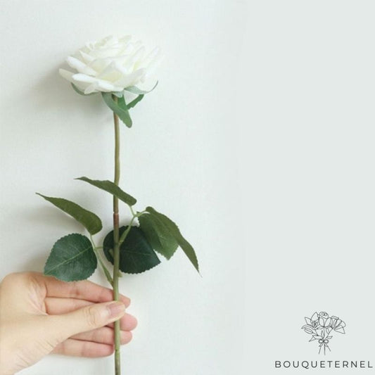 Grande Rose Artificielle Blanche