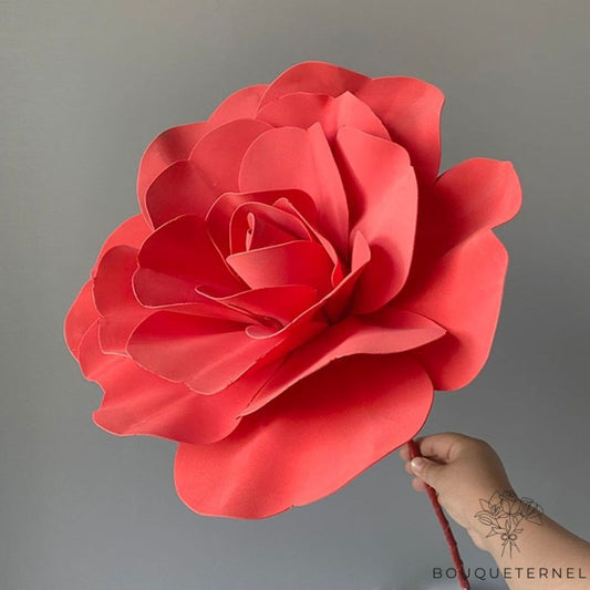 Grosse Rose Rouge Artificielle Rouge