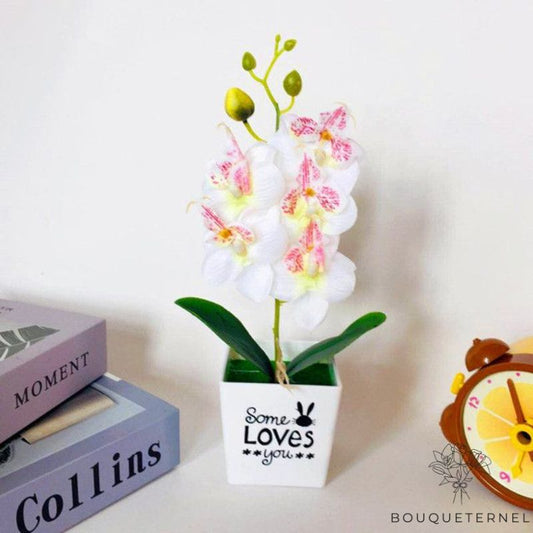 Orchidée en Pot Artificielle Blanche