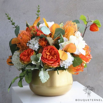 Pivoines Artificielles Haut de Gamme Orange