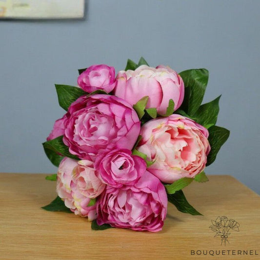 Pivoines Artificielles de Soie et de Plastique Violette