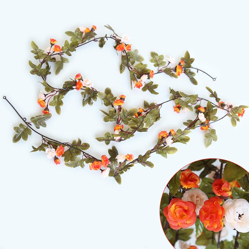 Guirlande de Roses Orange et Blanche