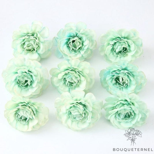 Roses Artificielles Bleues Turquoises Bleue Turquoise | Lot de 10 Roses Artificielles