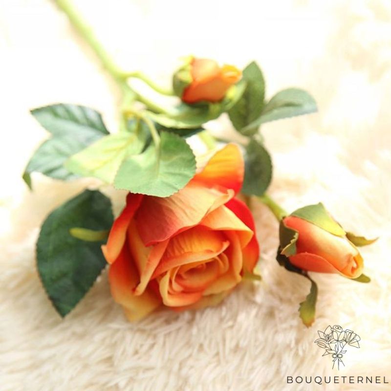 Rose Artificielle Orange Orange