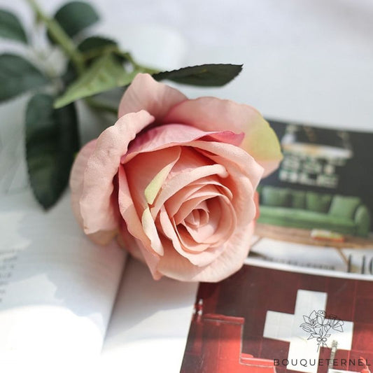 Rose Artificielle sur Tiges Rose | Lot de 5 Roses Artificielles