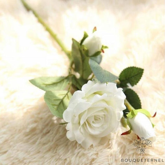 Rose en Soie Blanche Blanche