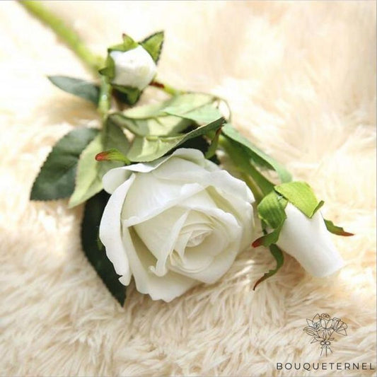 Roses Artificielles Blanches Blanche | Lot de 3 tiges de Roses Artificielles