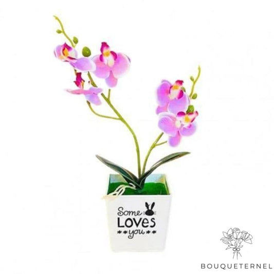 Vase avec Orchidée Artificielle Violette